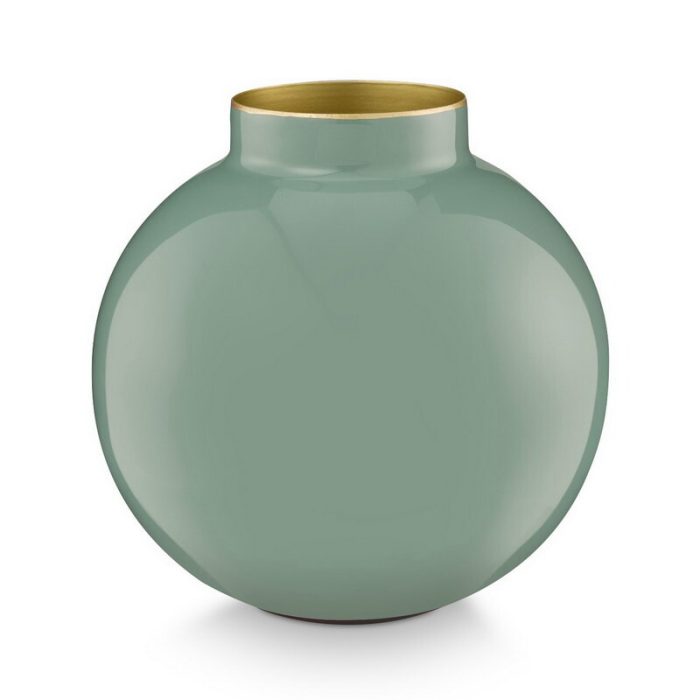 Home Decor אגרטל מתכת כדורי 17 ס"מ ירוק